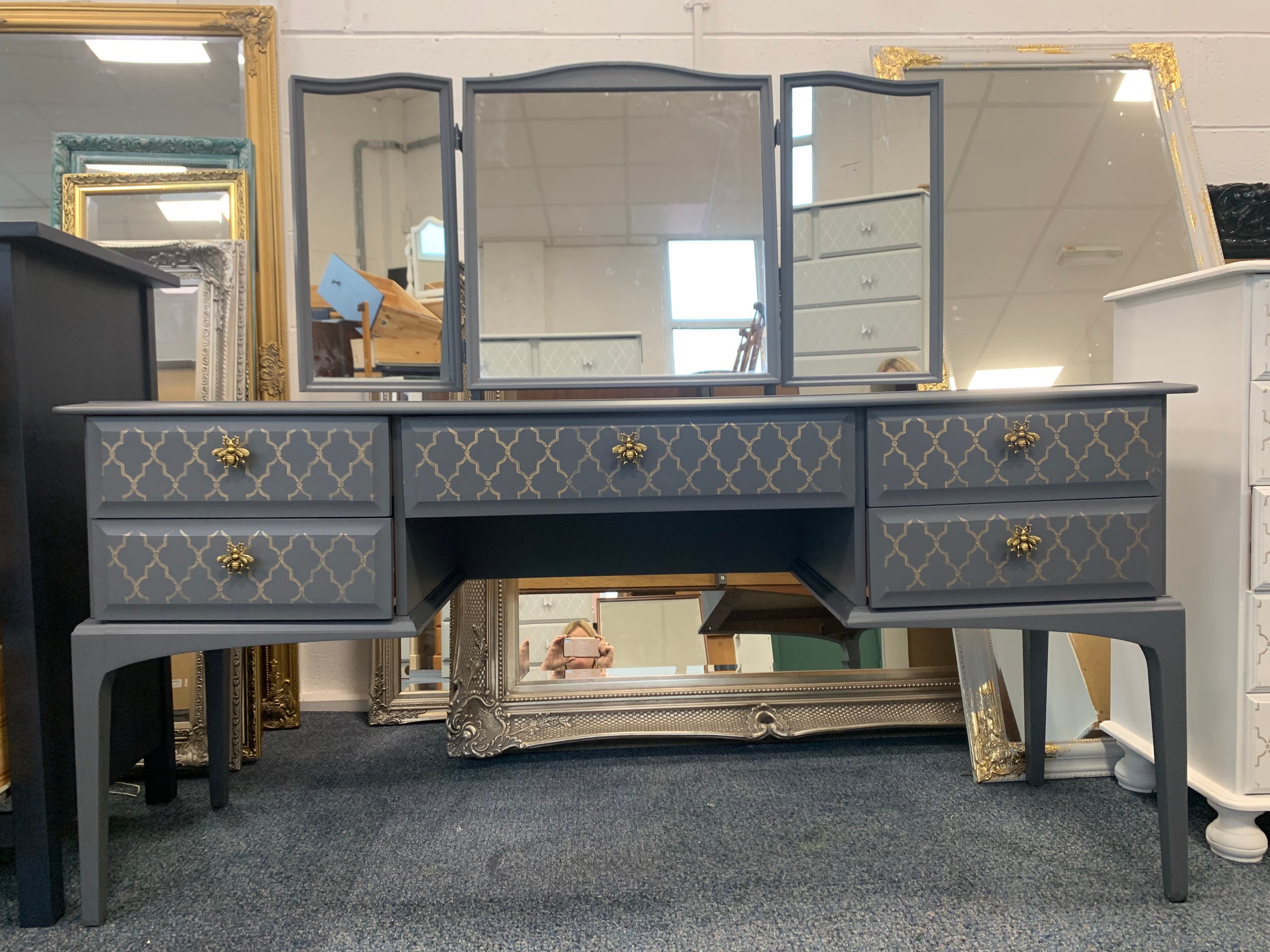 Stag Minstrel Dressing Table Mid Century Vintage Painted Etsy