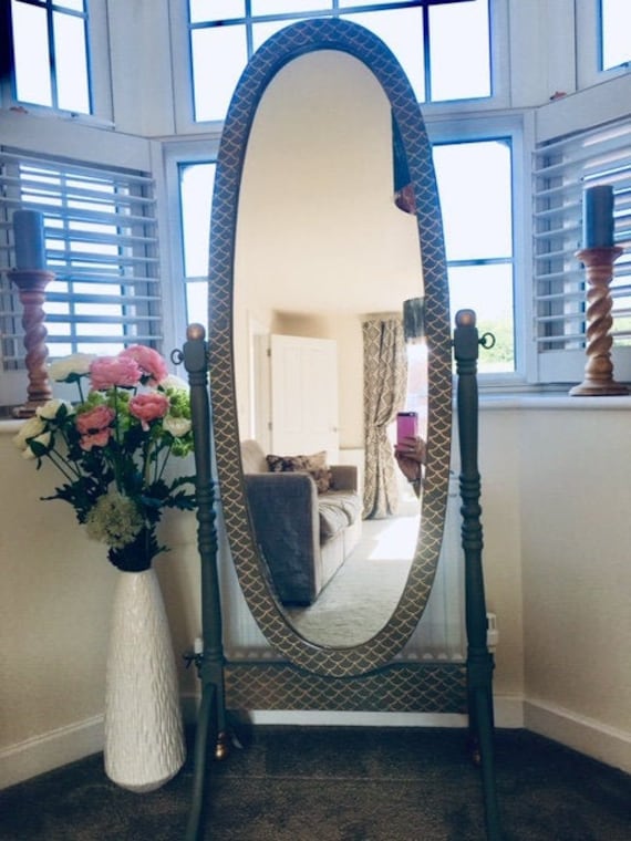 Hand Painted Cheval Mirror Etsy