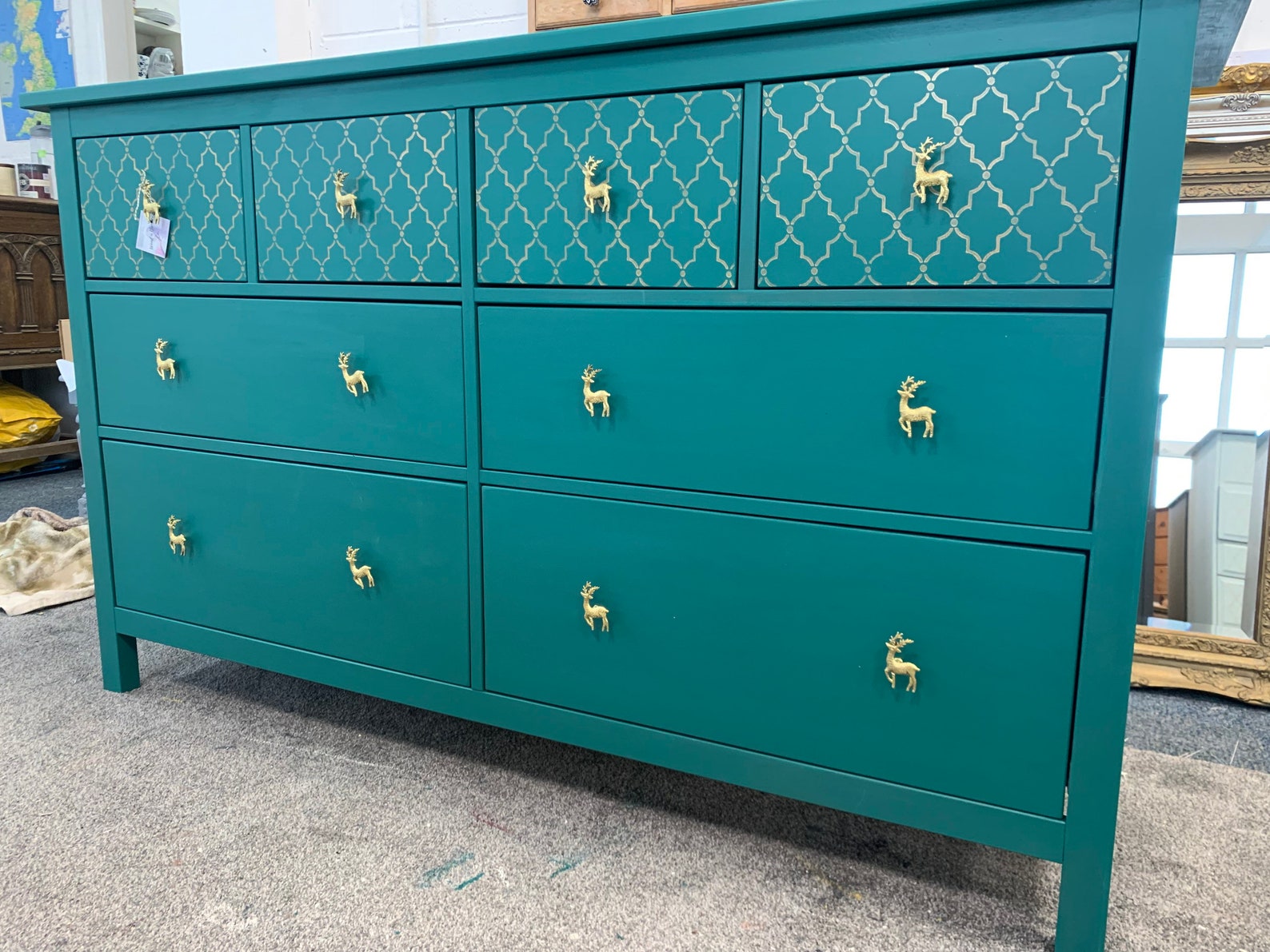 Large Chest of Drawers Painted Bespoke Stencilled Etsy