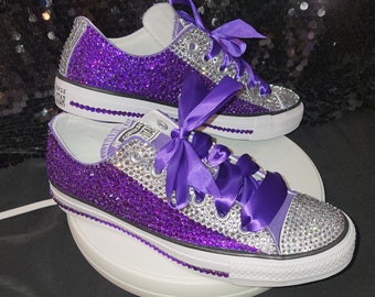 Custom Bling Purple and Bling Converse