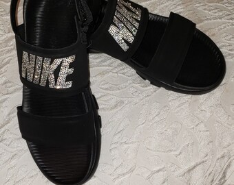 Sandalias Nike Tanjun para mujer con cristales Swarovski transparentes Etsy Mexico