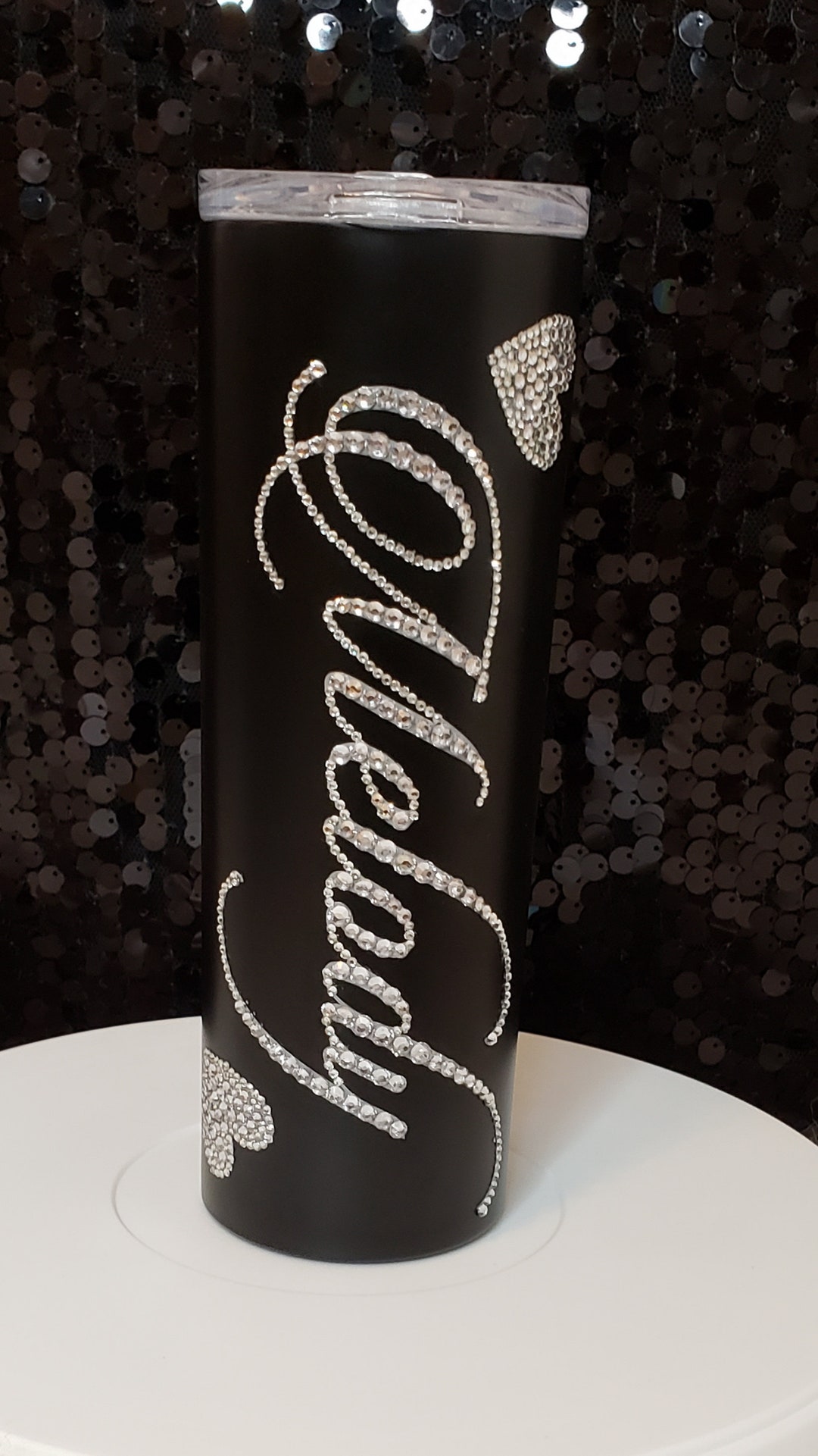 Custom Bling Crystallized Tumbler Etsy