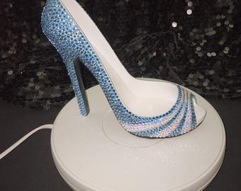 Custom Bling High Heel Shoe Wine Bottle Holder