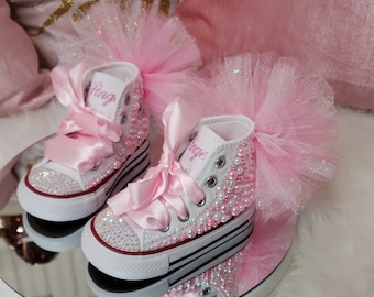 Toddler Pink and White Tu Tu Converse