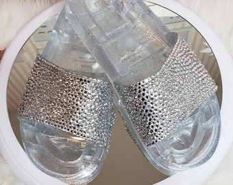 Custom clear bling Jelly Slides!