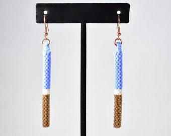 Georgia Slims Perfect Park Copper Dipped Miyuki Delica hand beaded drop earrings