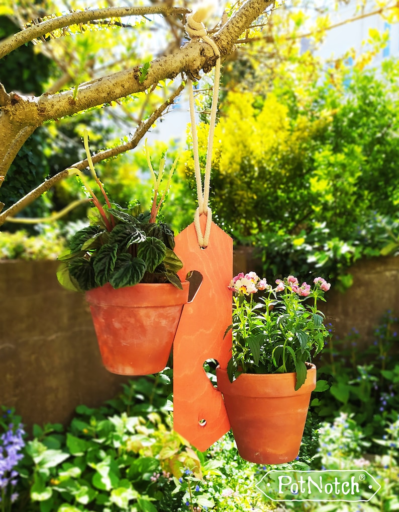 Potnotch Wooden Plant Pot Hanger Etsy UK
