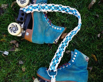 Rollschuh Tragegurt, Rollschuh Leine, Skate Zubehör, Skate Sling, Makramee Gurt, Geschenk für Skater, Bunte Skate Schlinge, Geschenk