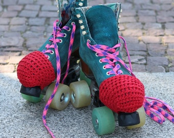 Red Toe Guards, Roller Skate Toe Caps, Crochet Toe Guards, Colorful Skate Accessories, Gift For Skater, Toe Covers For Skates, Skater Gift