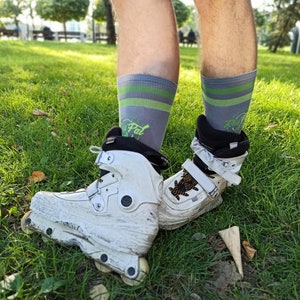 RadPal Men&#39;s Performance Socks with Arch Support, Athletic Cushioned Socks, Men&#39;s Sports Socks with Stripes, Mid Calf Socks, Breathable Sock