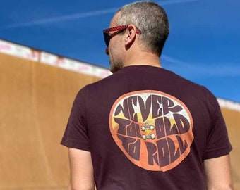 Skate T-Shirt with Back Graphic, Roller Skate Tee, 70s Style Graphic Tee, Loose Fit Cotton T-shirt, Skate Tee, Unisex T-Shirt