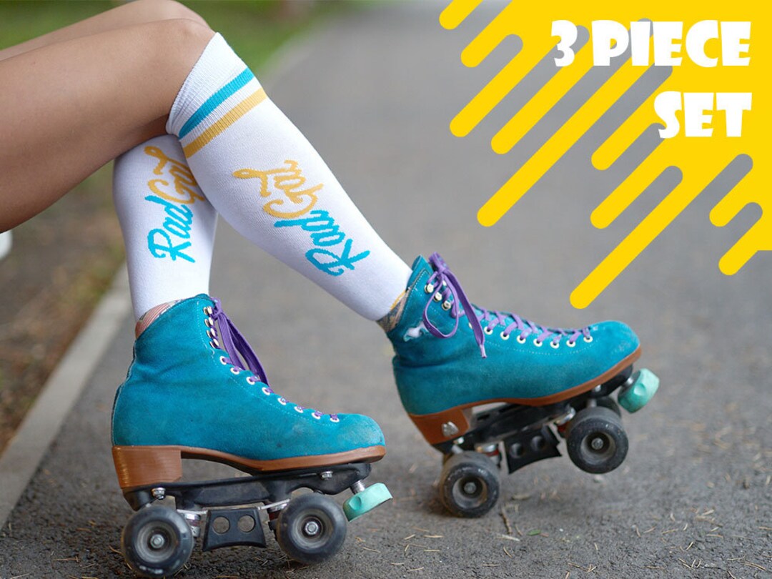 Roller Skate Socks Set 3 Pairs of Skate Socks Striped Socks Etsy