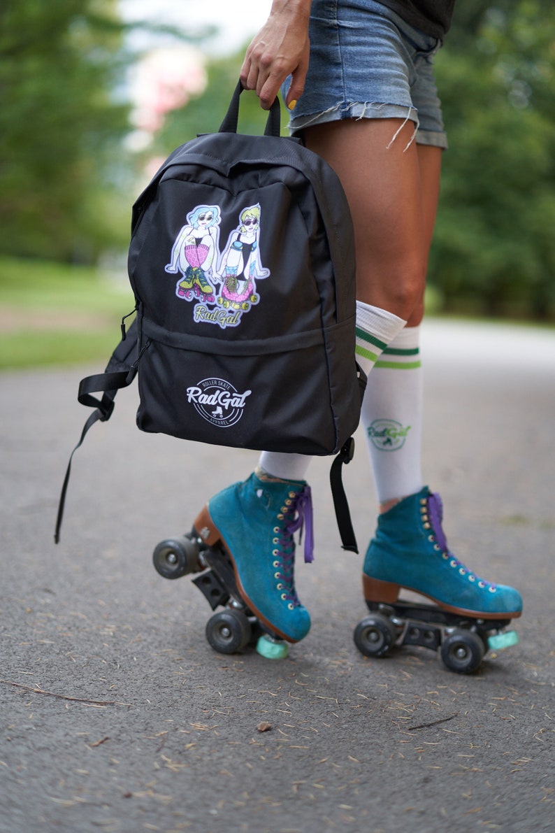Roller Skate Backpack Roller Skate Accessory Black Backpack Etsy