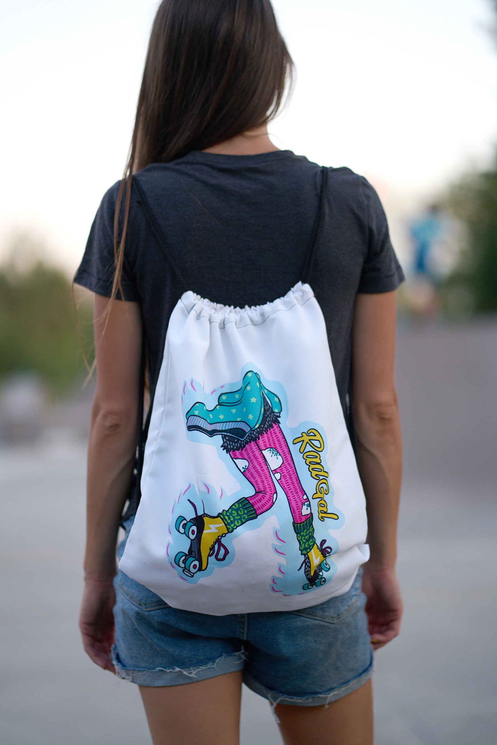 Drawstring Ruller Bag Roller Skate Bag, Drawstring Bag, Graphic Backpack, Skate Backpack, Gym ...