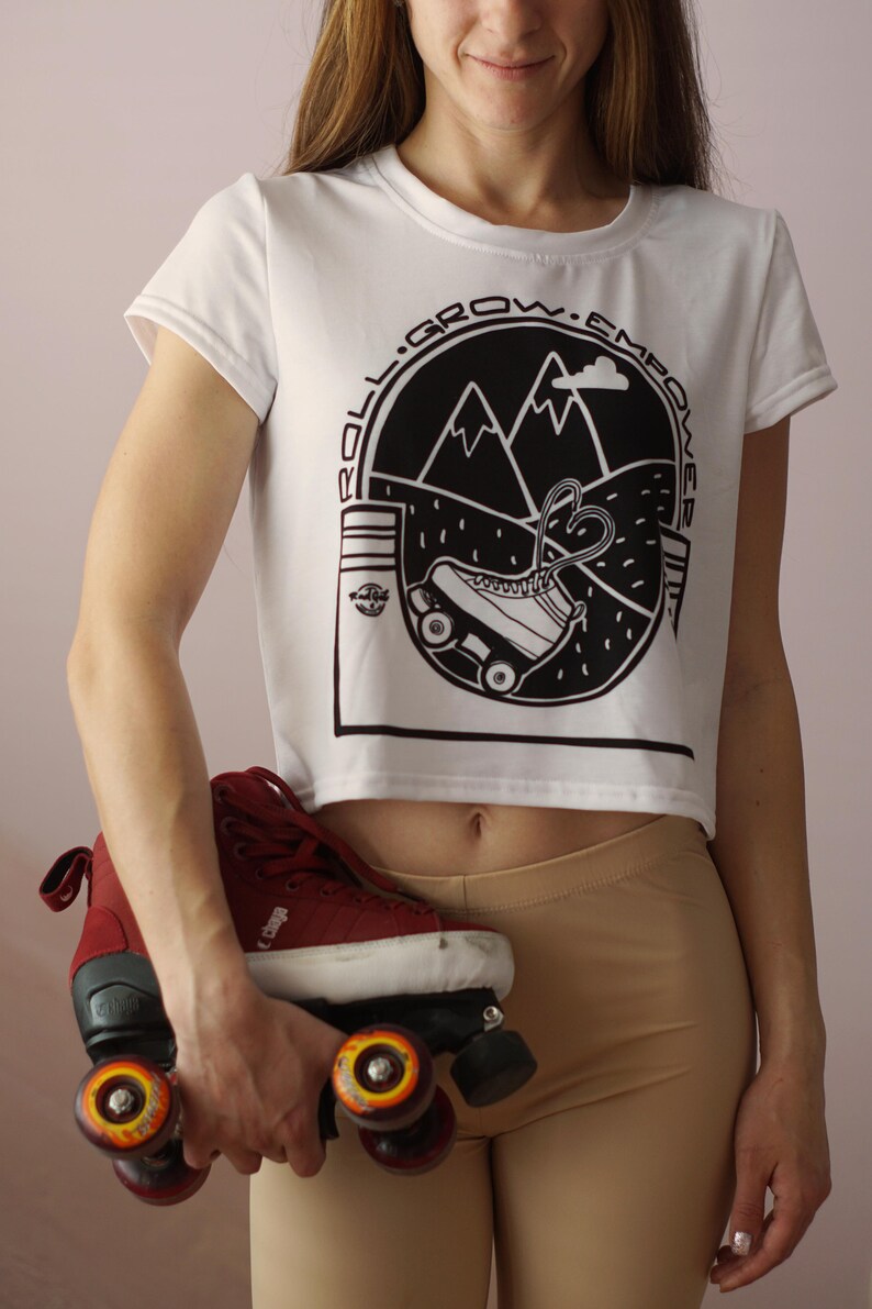 Roller Skate Crop Top Crop Tee Skate Tshirt Roller Skating Etsy