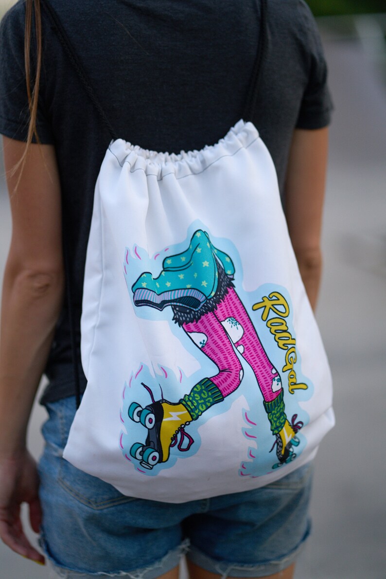 Drawstring Ruller Bag Roller Skate Bag, Drawstring Bag, Graphic Backpack, Skate Backpack, Gym ...