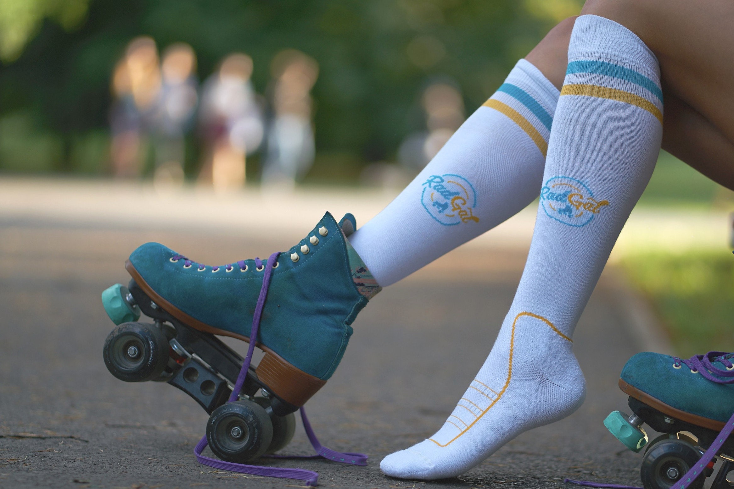 Roller Skate Socks Knee High Socks Skate Socks Stripe Etsy Polska