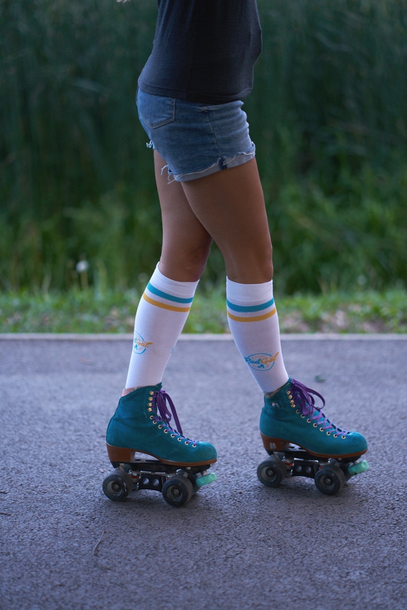 Roller Skate Socks Athletic Socks Stripe Socks Knee High Socks Skate Clothing Roller Skate Apparel Women/'s Sports Socks Skate Socks