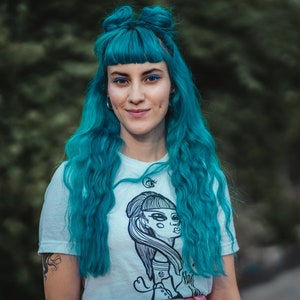 Roller Skate T-shirt with Unique Illustration, Short Sleeve Cotton Tee, White Printed Top, Skate Apparel, Roller Skate Gift, Abstract Tee