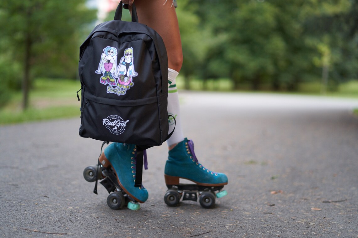 Roller Skate Backpack Roller Skate Accessory Black Backpack Etsy