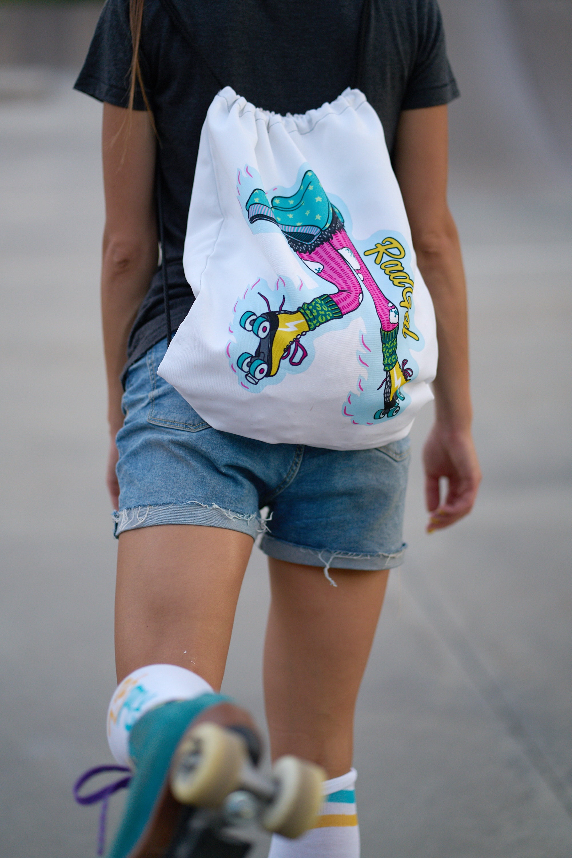 Roller Skate Bag Drawstring Bag Graphic Backpack Skate Etsy