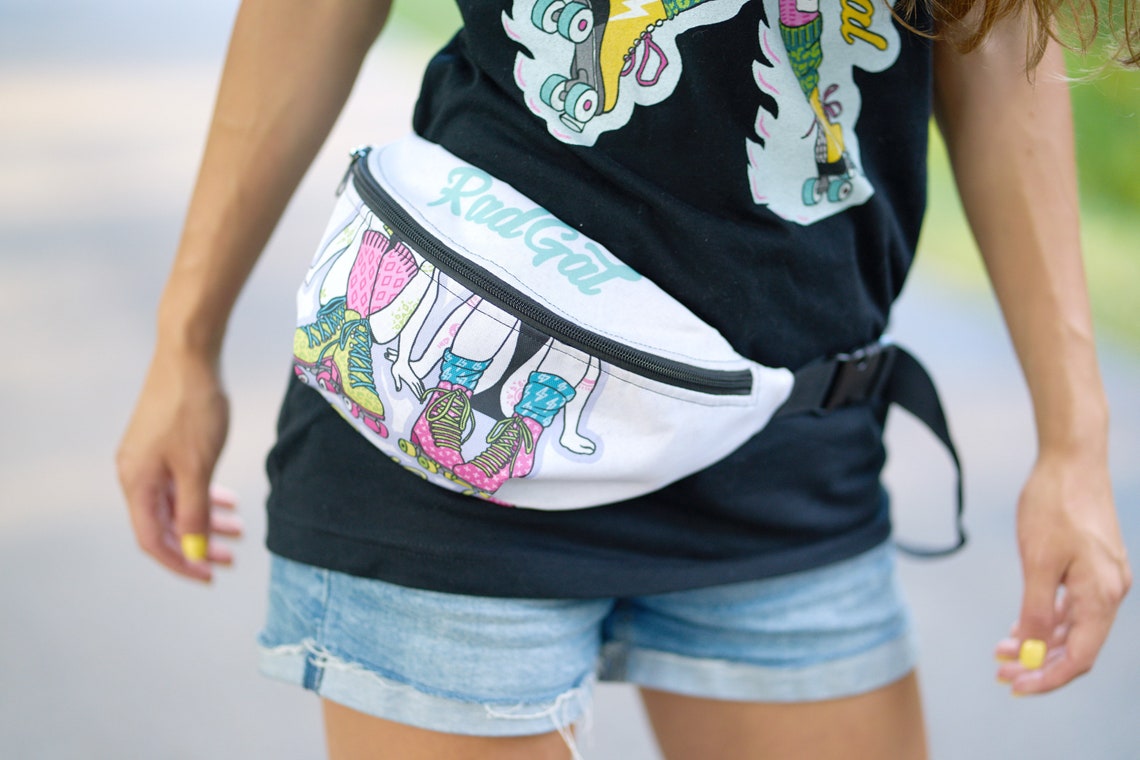 Bum Bag Roller Skate Fanny Pack Waist Bag Printed Fanny Etsy