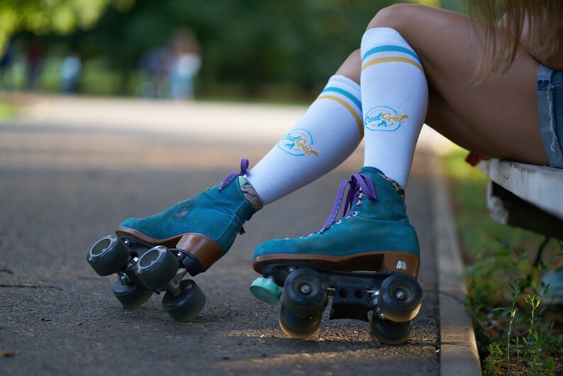 Roller Skate Socks Athletic Socks Stripe Socks Knee High Socks Skate Clothing Roller Skate Apparel Women/'s Sports Socks Skate Socks