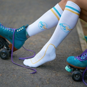 Bubblegum Divas Girls Rainbow Knee High Socks Roller Skate Skating Shoe Bubblegum Divas Girls Rainbow Knee High Socks Roller Skate Skating Shoe