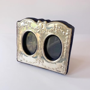 Vintage Solid Sterling Silver Double Photograph Frame