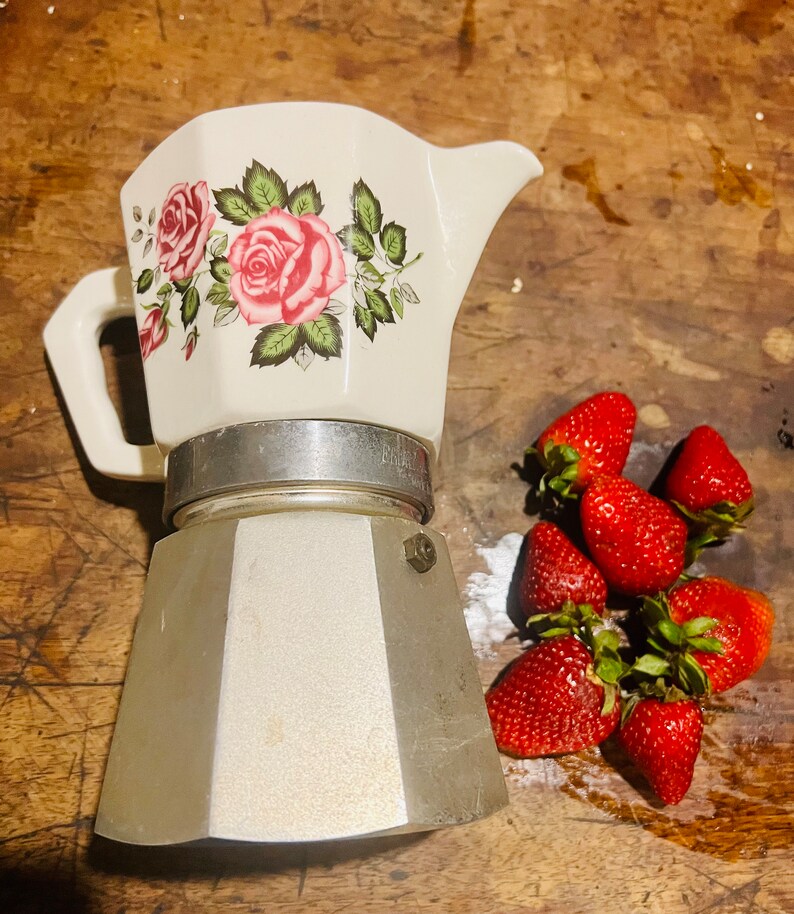 Coffee Maker Moka Beautiful Vintage Coffee Maker From the 70s Floral