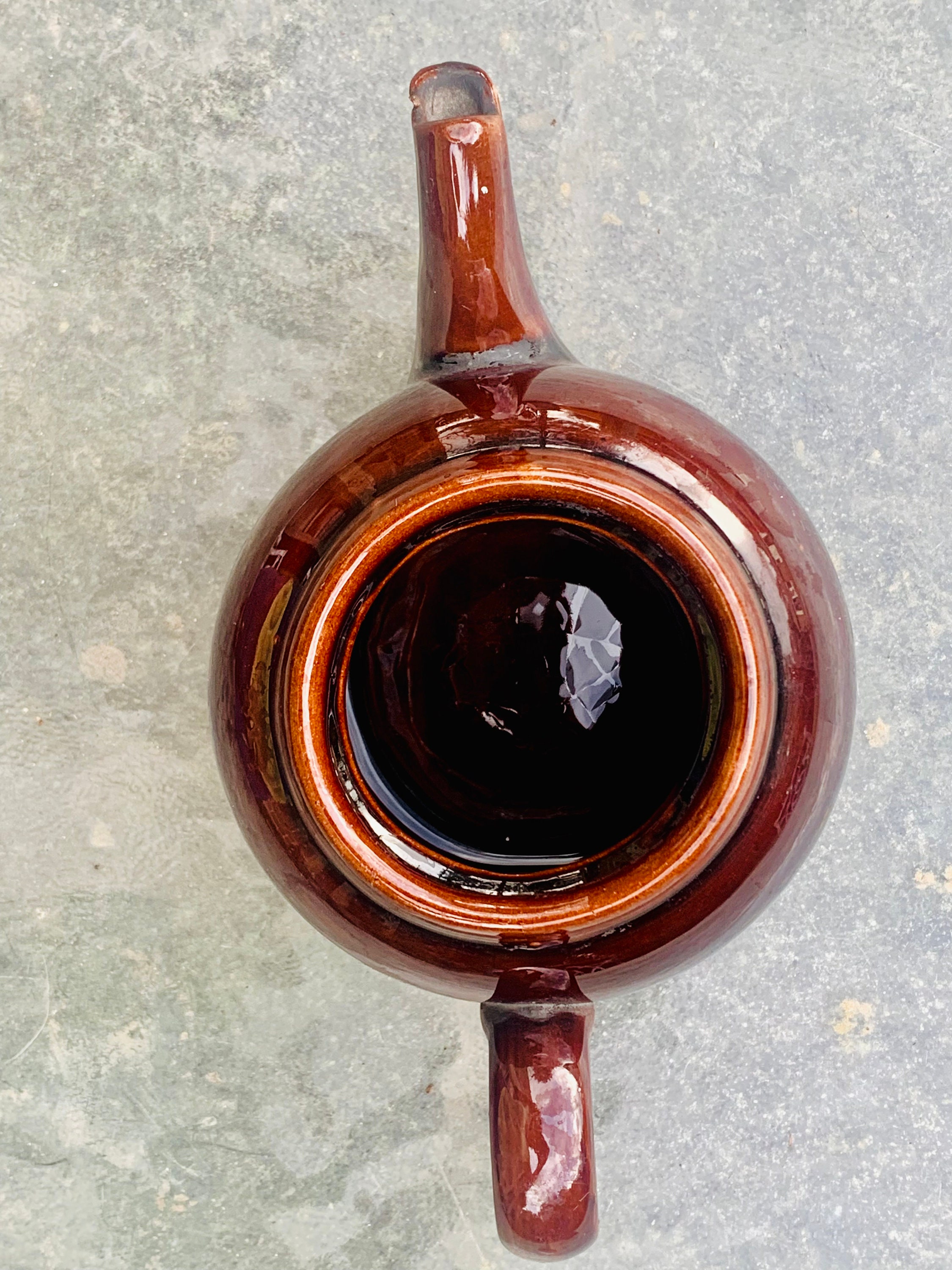 Terracotta Teapot Beautiful Antique Teapot in Brown Glazed Terracotta