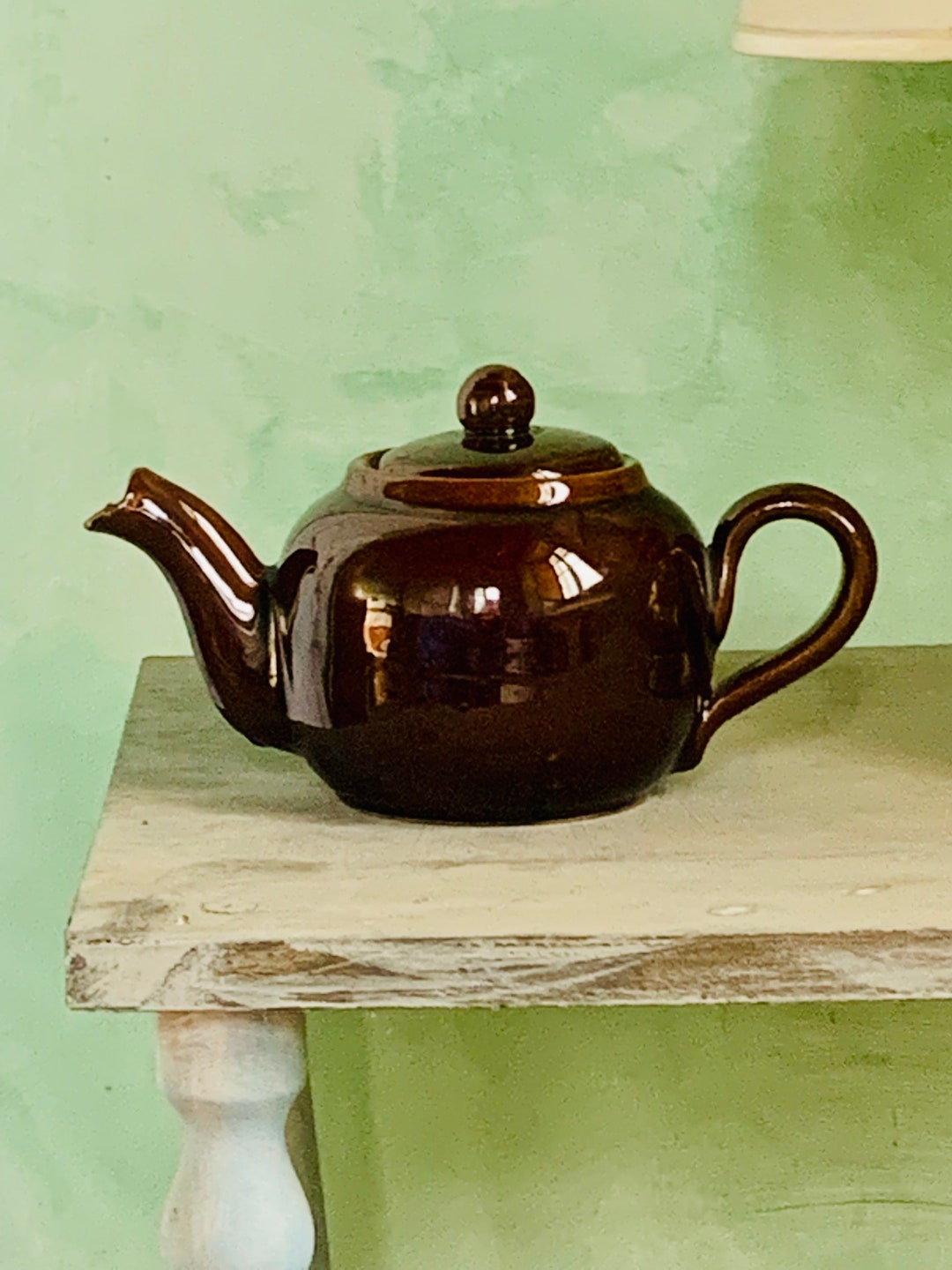 Terracotta Teapot Beautiful Antique Teapot in Brown Glazed Terracotta