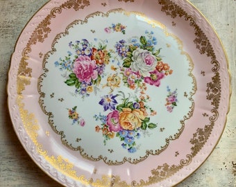 Antique french large plate porcelaines d'art Couleuvre astonishing serving plate b ed llissimo large round plate antique porcelain rose