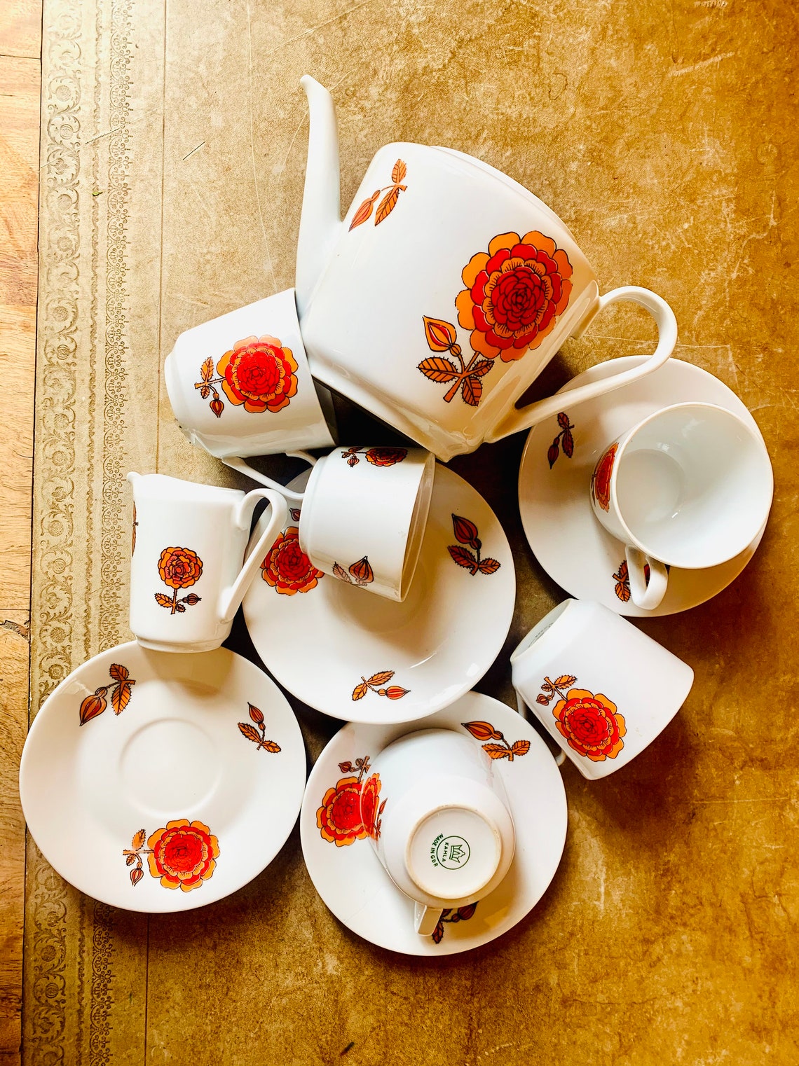 Vintage tea set Kahla Porcelain made in Eastern Germany GDR in Etsy