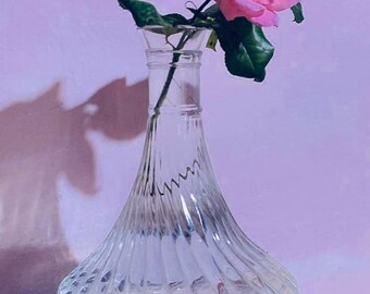Beautiful vintage Italian glass decanter bottle