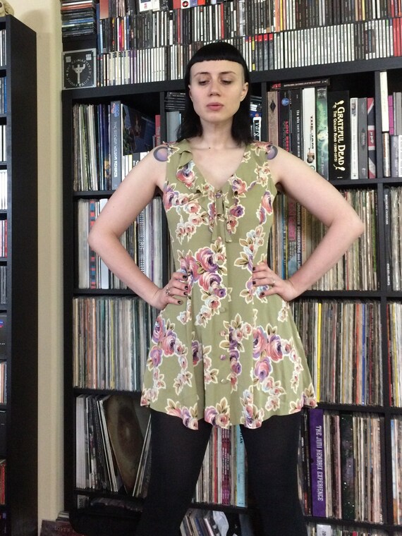 90s Grunge BETSEY JOHNSON Green Babydoll Dress