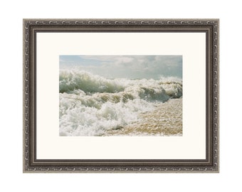 Ocean Wave Framed Wall Art Photography - 18" x 14" Antique Silver Frame |  | Beach Decor | Katama Beach | Martha's Vineyard | BEACH GIFT!