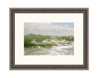 Ocean Wave Framed Wall Art Photography - 18" x 14" Antique Silver Frame |  | Beach Decor | Katama Beach | Martha's Vineyard | BEACH GIFT!