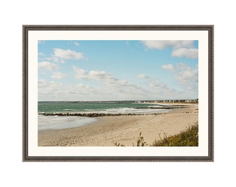 Sand Hill Cove Beach, Narragansett, RI Framed Wall Art Photography - 42" x 30" Antique Silver Frame |  | Beach Decor | BEACH GIFT!