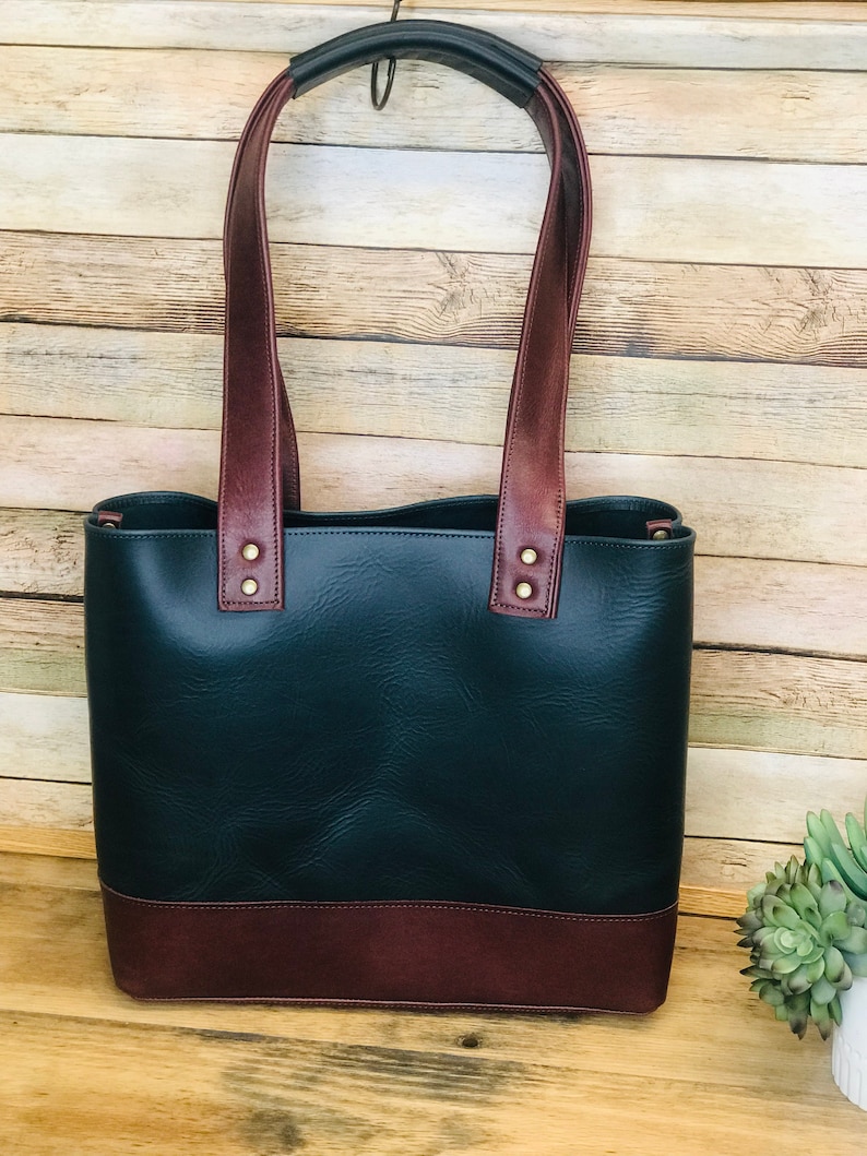 Navy Millenial Leather Tote