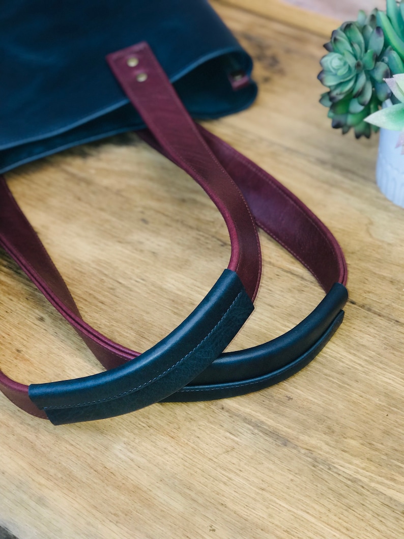 Navy Millenial Leather Tote