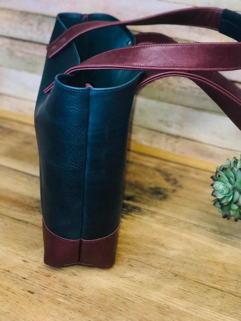 Navy Millenial Leather Tote