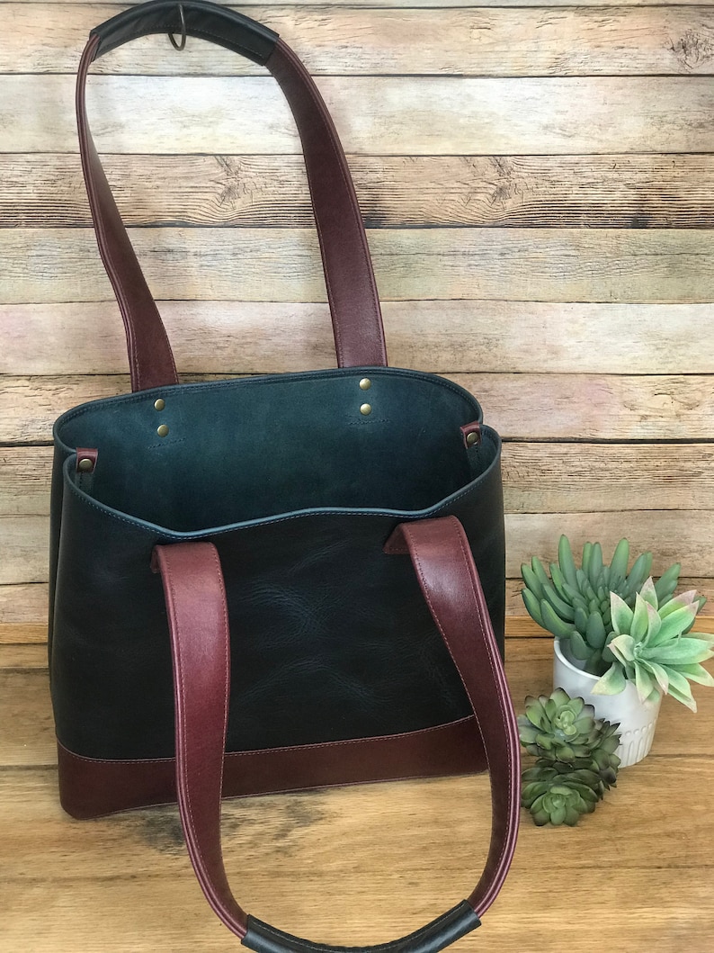 Navy Millenial Leather Tote