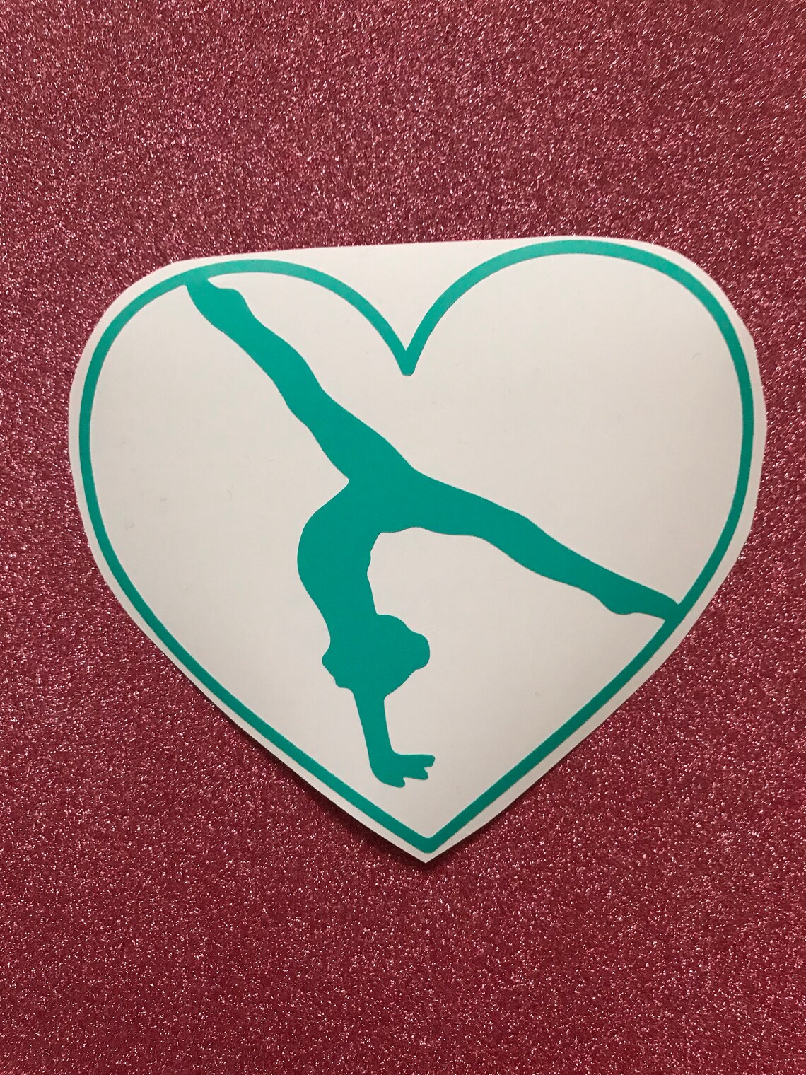 Gymnast Decal Gymnastics Decal Gymnast Heart Decal Vinyl Etsy