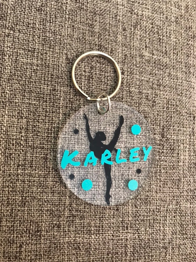 Dance Keychain Personalized Dance Bag Tag Dancer Gift Etsy