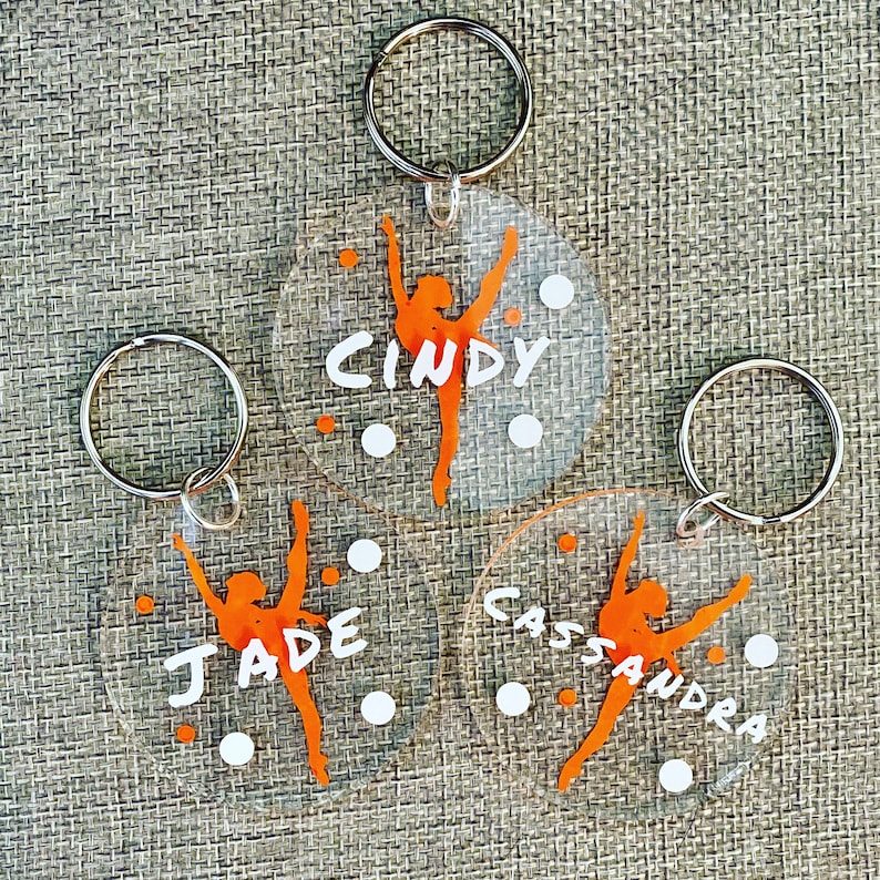 Dance Keychain Personalized Dance Bag Tag Dancer Gift Etsy