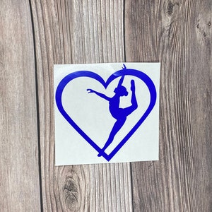 Dance Heart Vinyl Decal: Dancer Car/Water Bottle Sticker