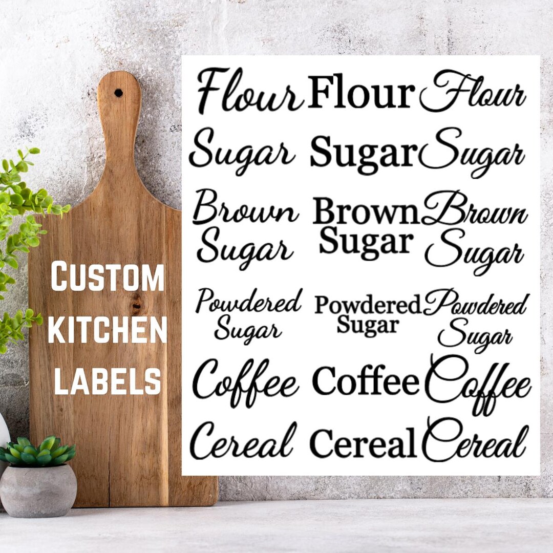 Custom Kitchen Labels, Vinyl Decals, Pantry Organization, Food ...