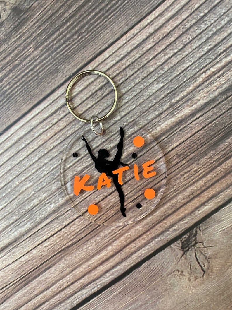 Dance Keychain Personalized Dance Bag Tag Dancer Gift Etsy