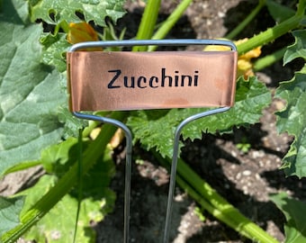 Custom Set of Copper Garden Labels - Garden Stakes - Markers - Plant Vegetable Garden Labels